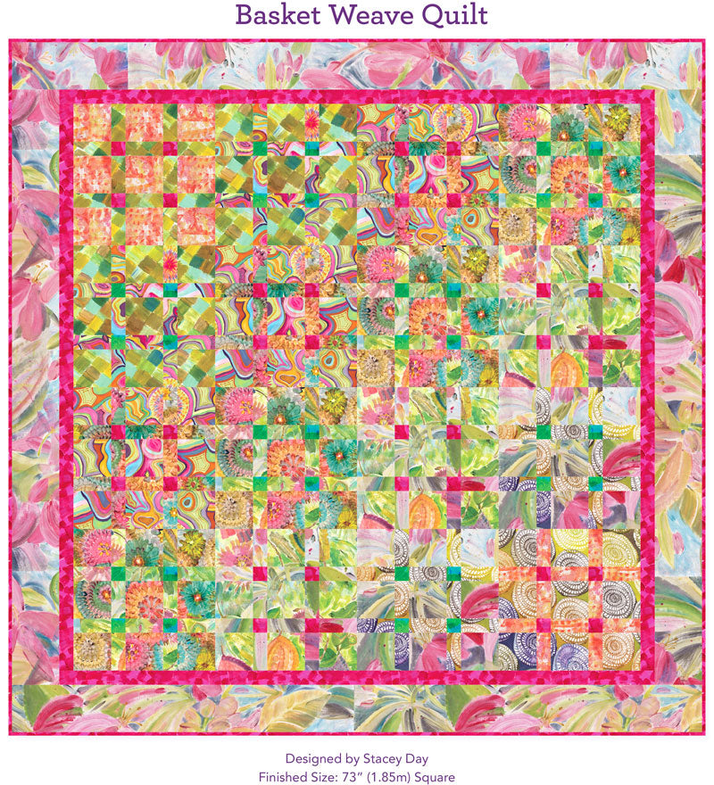 Basket Weave quilt featuring Island Vacation by Denise Burkitt, a free quilt pattern from FreeSpirit Fabrics