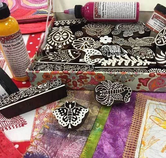 Artistic Artifacts textile paint with hand carved wooden printing blocks