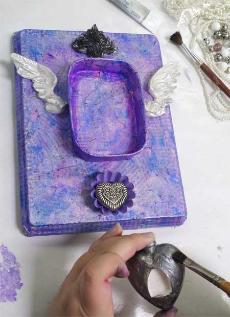 A gorgeous shade of purple created by layering several colors of Silks Acrylic Glazes