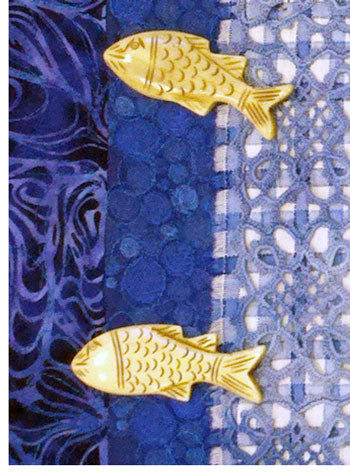 Detail, Blue Fish quilt by Judy Gula