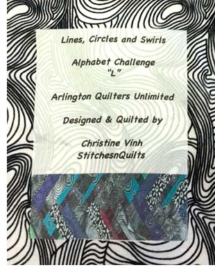 Chris Vinh quilt label, Arlington QU Alphabet Challenge