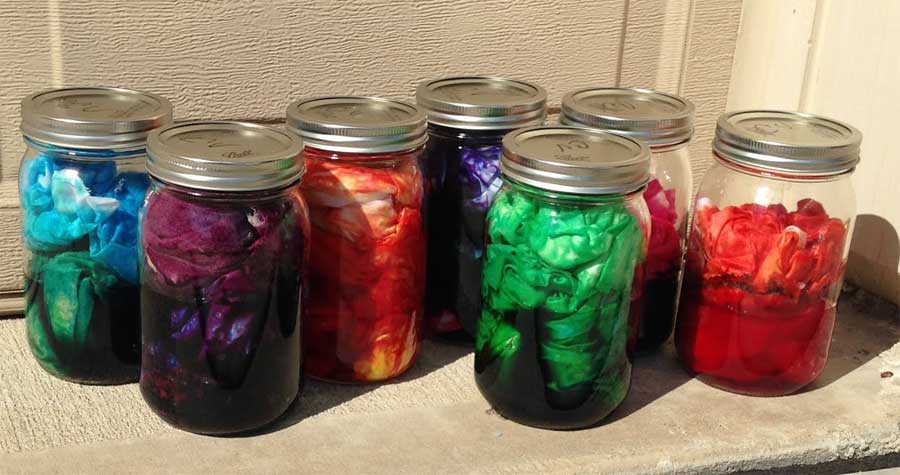 Lisa Chin's dyed fabric setting in the sun