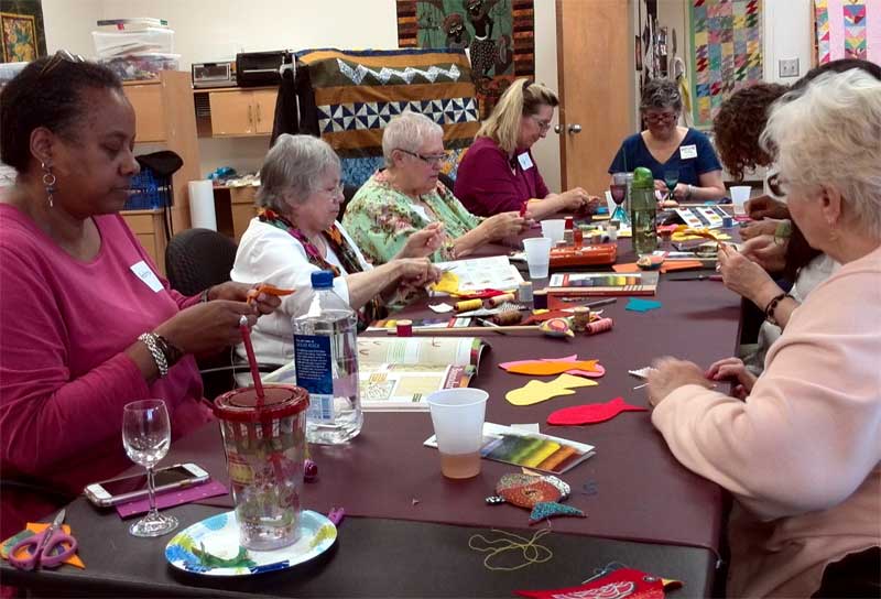 Creating WonderFil Fish or Fowl during a fun Create Along at Artistic Artifacts