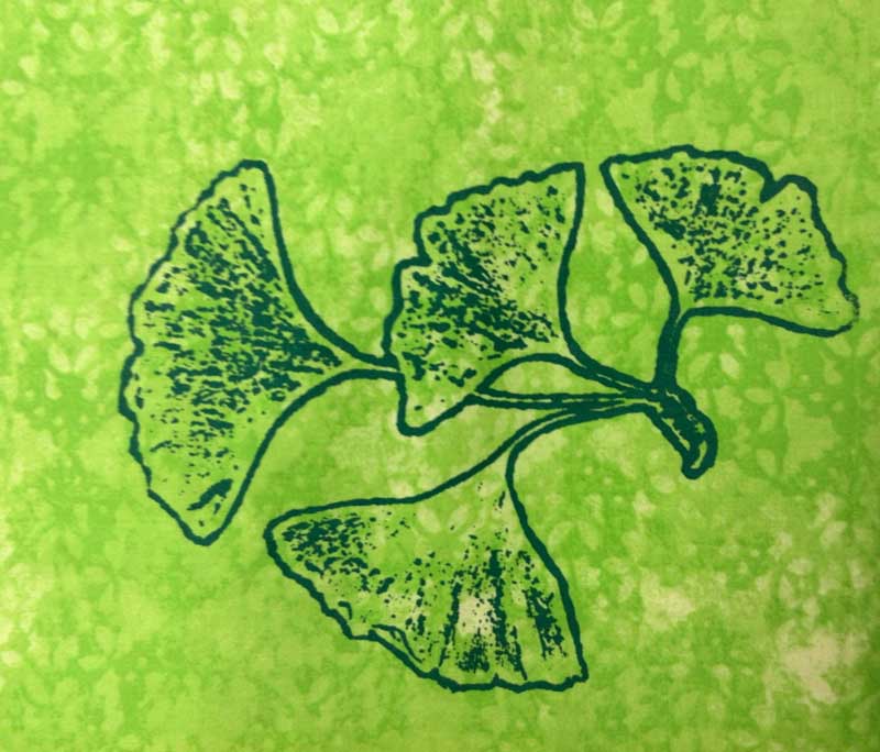 Screen printed Ginkgo leaf 