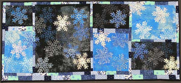 Snowflake Block Printed Art Quilt