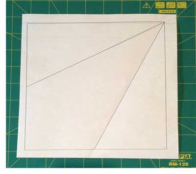 Paper template for my Australian fabric quilt; four of these blocks are joined to create the star