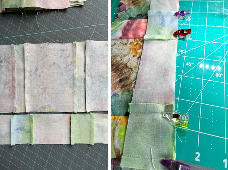 Careful pressing and Wonder Clips make the quilt go together precisely
