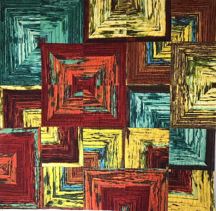 Stacked Squares art quilt front by Chris Vinh