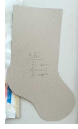 The Artistic Artifacts holiday stocking template