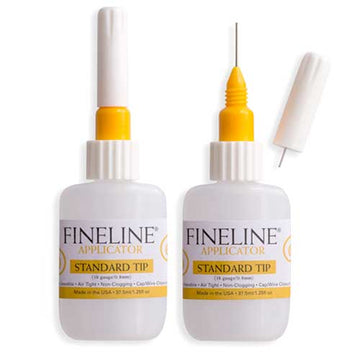 Fineline Precision Applicators - 18 Gauge Tip, Pkg of 2 Refillable Bottles  w/tips, 1.25 oz