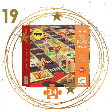 Schnell gefüllt: 24-teiliges Straßenpuzzle mit Verkehrszeichen Adventkalender