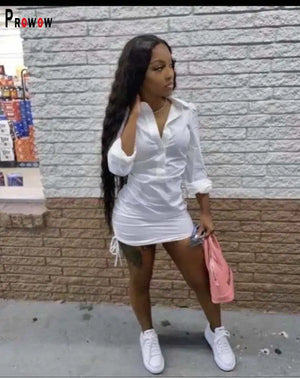 Women's Blouse Dress Long Sleeve Shirring Mini - integrityhomedecor