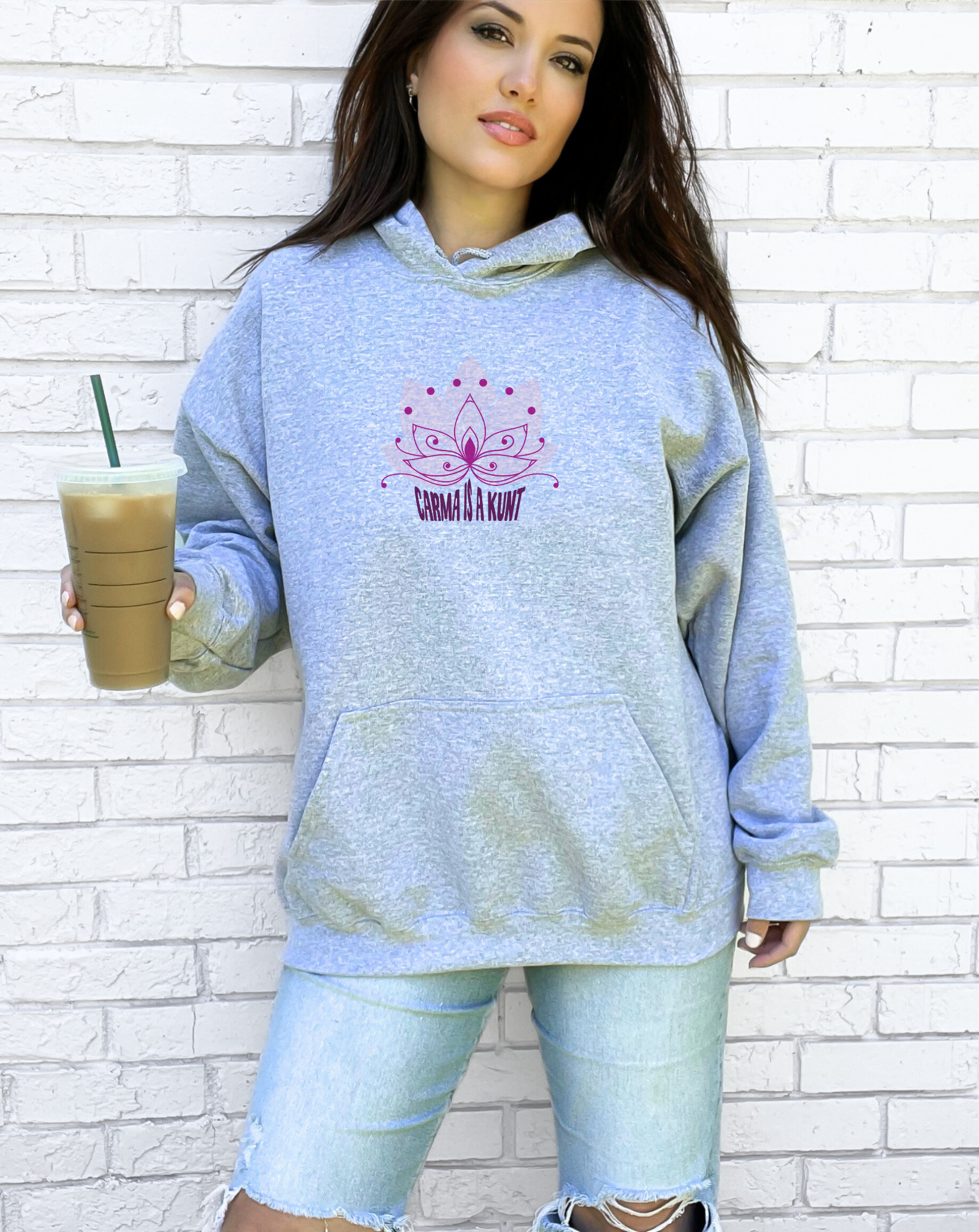 Carma is a Kunt Funny, sarcastic, snarky, salty, Comfortable, cozy, comfy, warm, Karma, Adult, Unisex Heavy Blend™ Hooded Sweatshirt