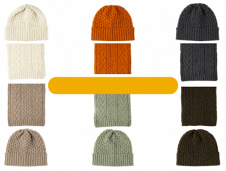 Buy Esk Aran Beanie and Scarf as a Set or Seperately