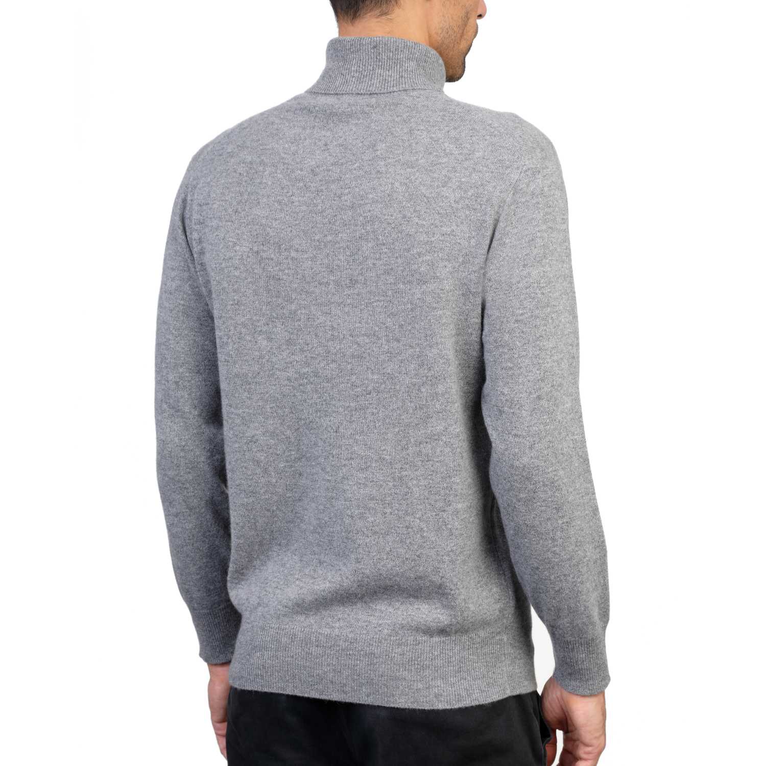 Mens Polo Neck Sweater In Pure Cashmere - The Cashmere Choice