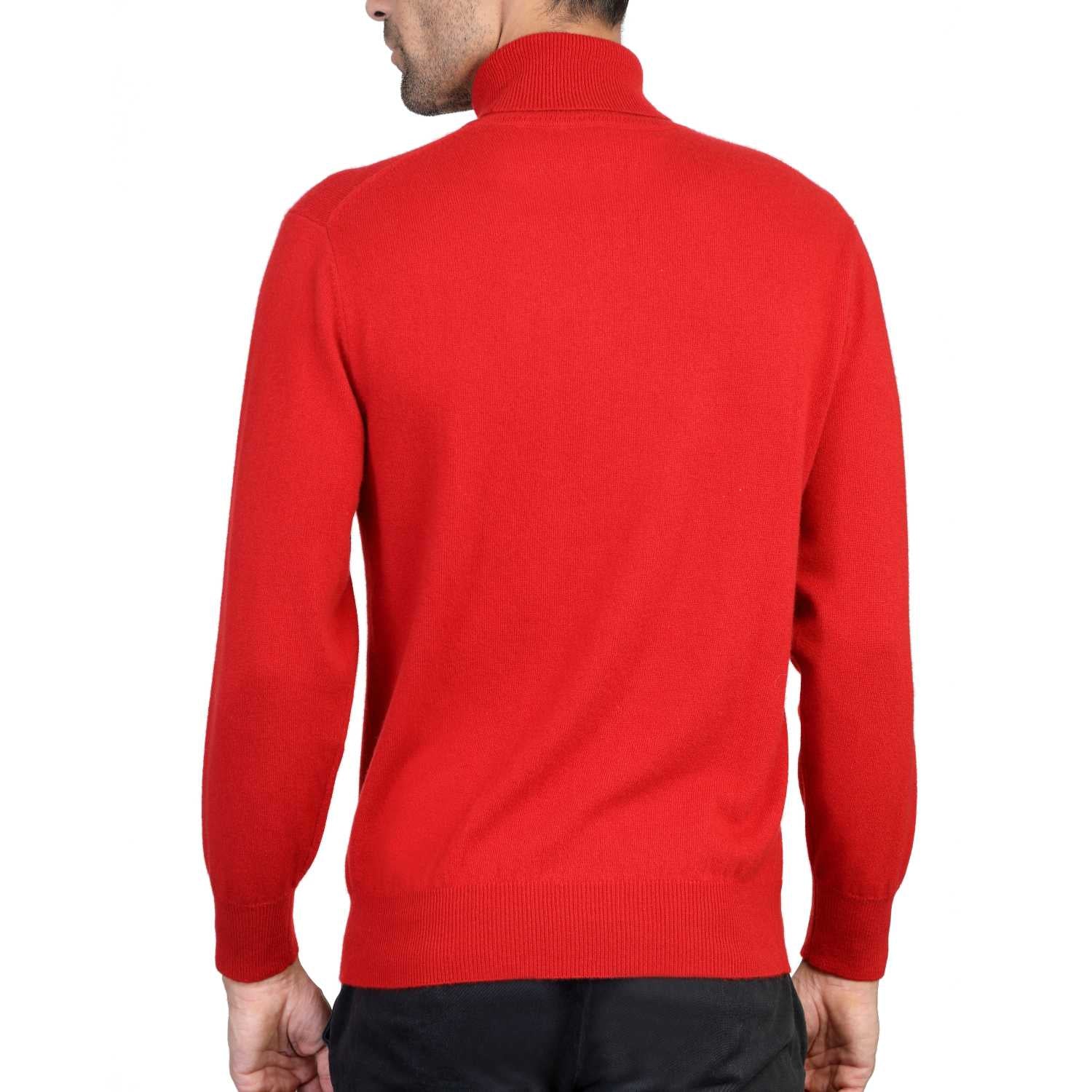 Mens Polo Neck Sweater In Pure Cashmere - The Cashmere Choice