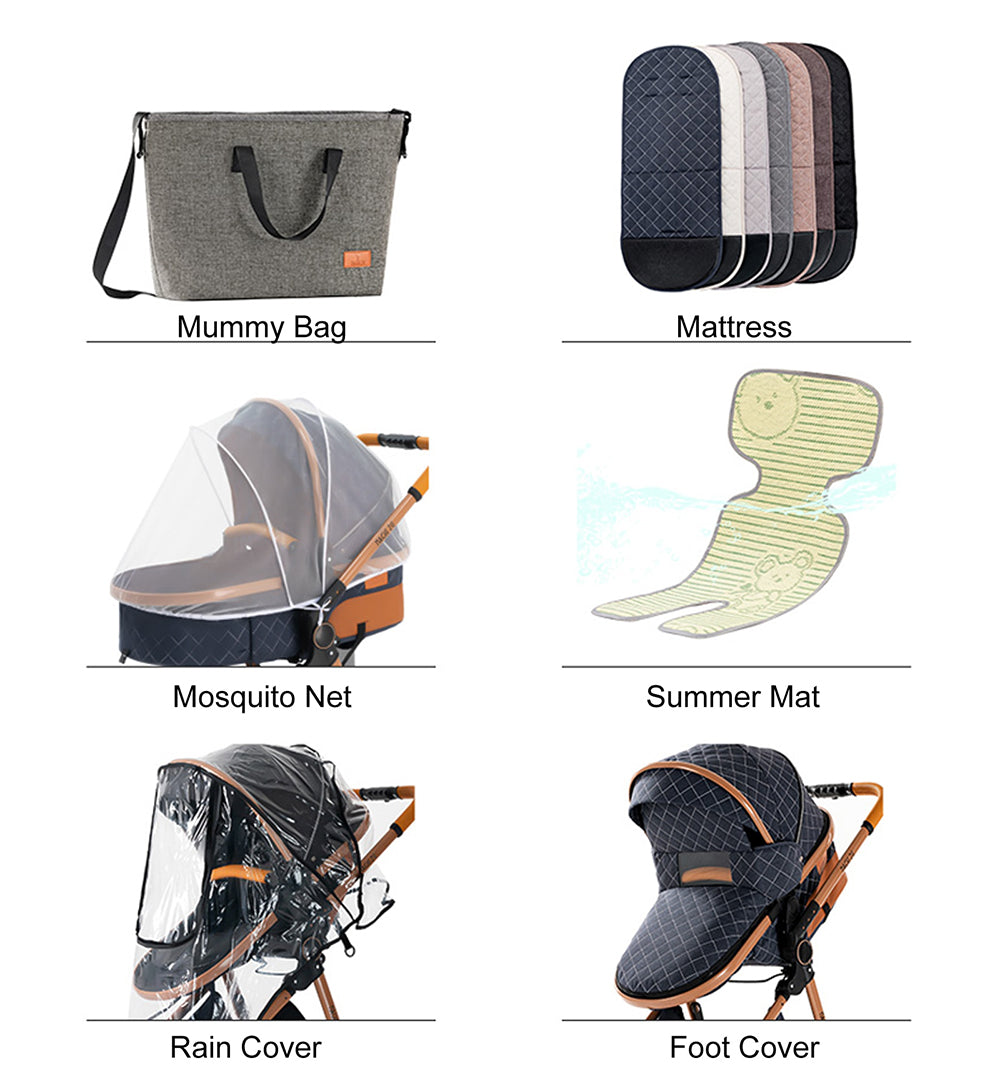 3 in 2 baby stroller with six gifts