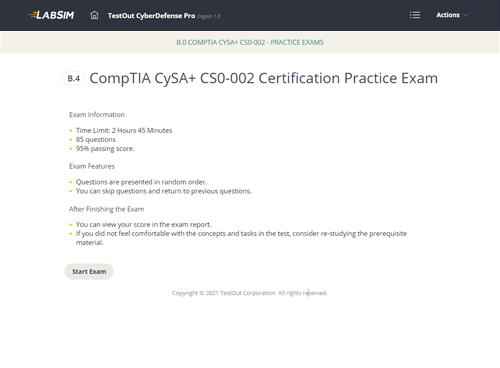 CySA+ Practice Exams