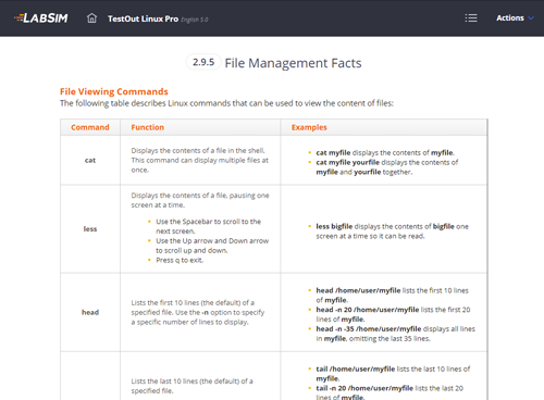 TestOut Linux Pro Text Lesson