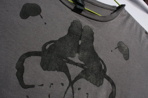 Rorschach tee from ElRat Designs - ONE OFF -Charcoal T-Shirt with Black print - Large (RCHBM1)
