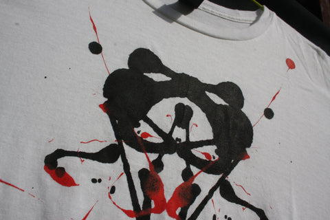 Rorschach tee from ElRat Designs - ONE OFF - White T-Shirt with Black & Red print - Small (RWBRS1)