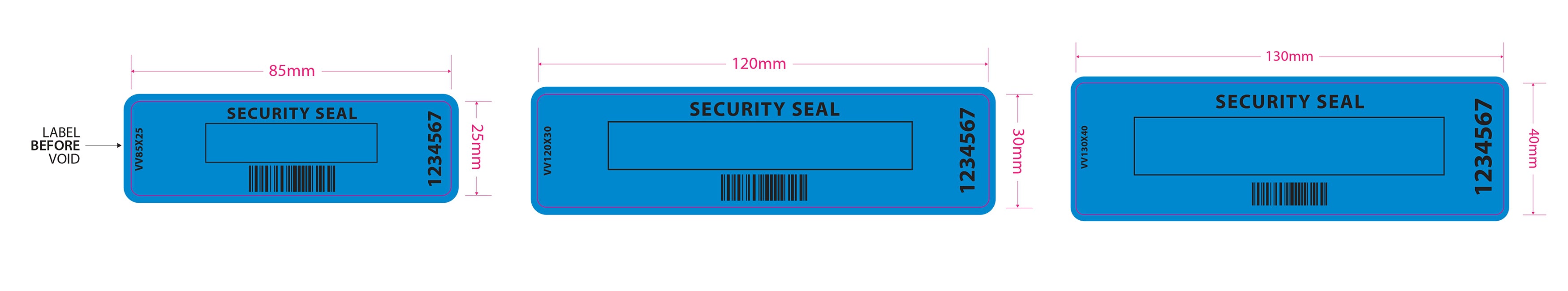 VersaVoid Security Sticker Dimensions