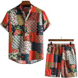 Men's Vintage Short Sleeve Hawaiian Shirt Suits - Devine33