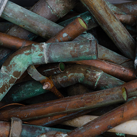 Corroded copper pipes