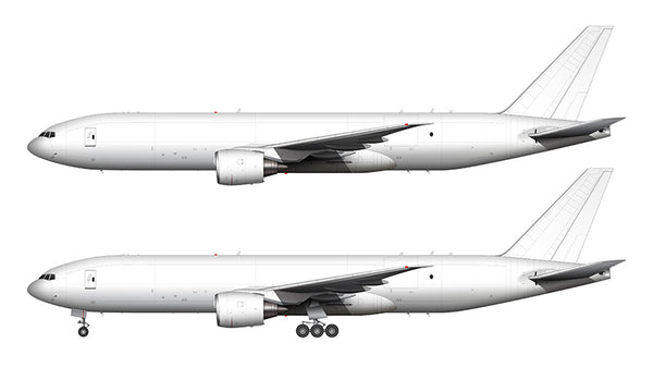 All White Boeing 777F template – ShopNorebbo