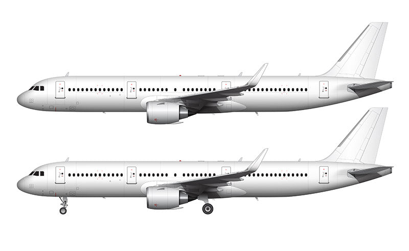 All White Airbus A321 NEO with CFM LEAP engines template – ShopNorebbo