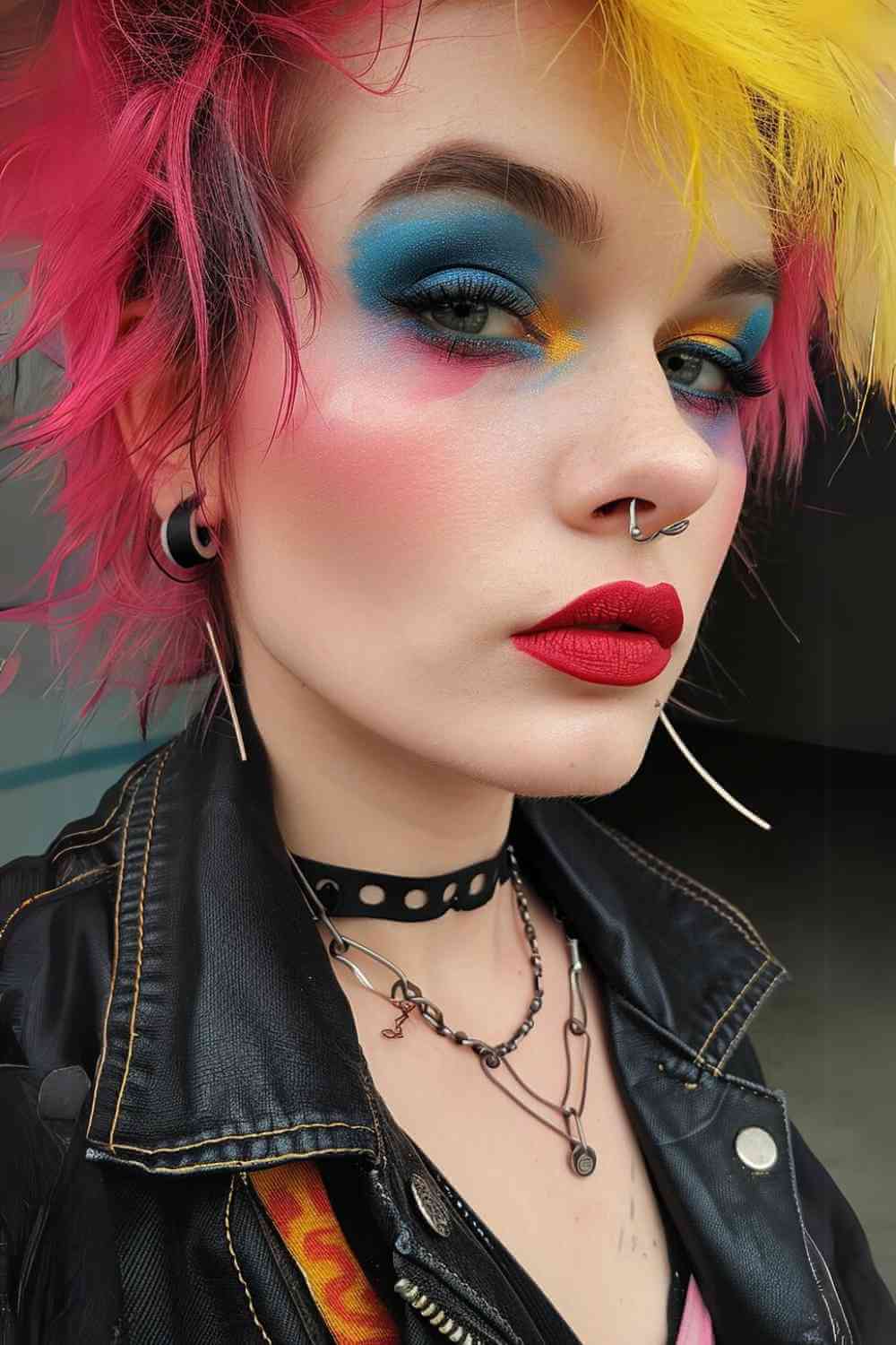 Punkowy makijaż z lat 80