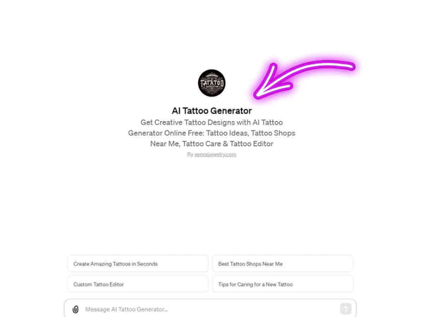 AI Tattoo Generator GPTs Home Page