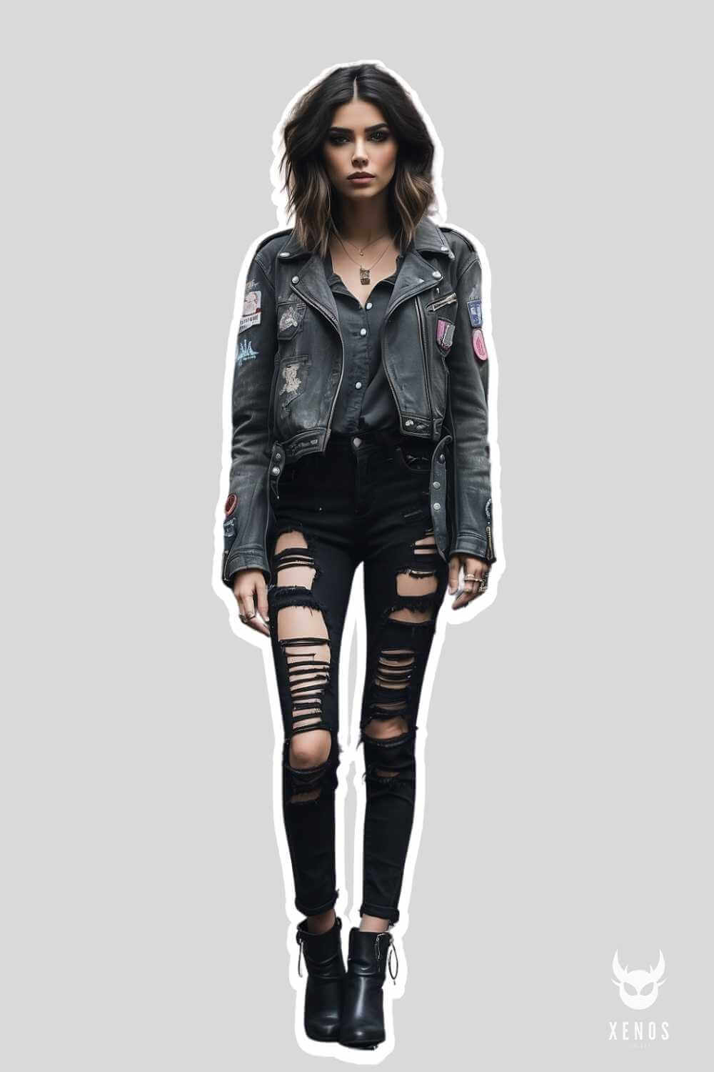 Distressed Denim and Leather Jackets