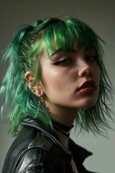 Green Medium Punk Hairstyles