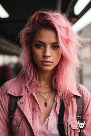 traje rosa grunge