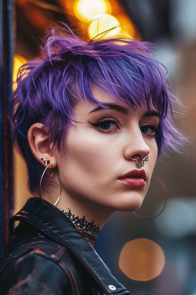 Purple Punk Haircut for Girls