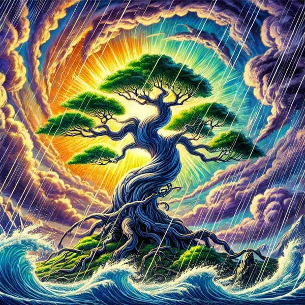 Tree of Life Strength and Resilience in Storm