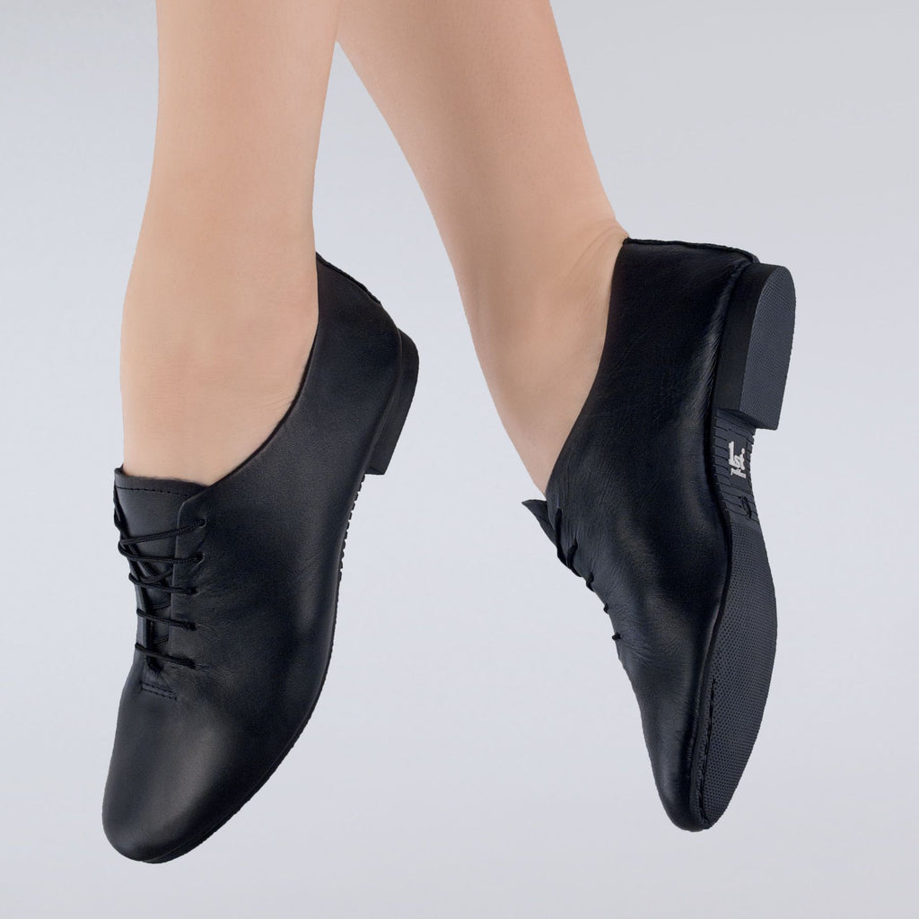 black leather jazz shoes