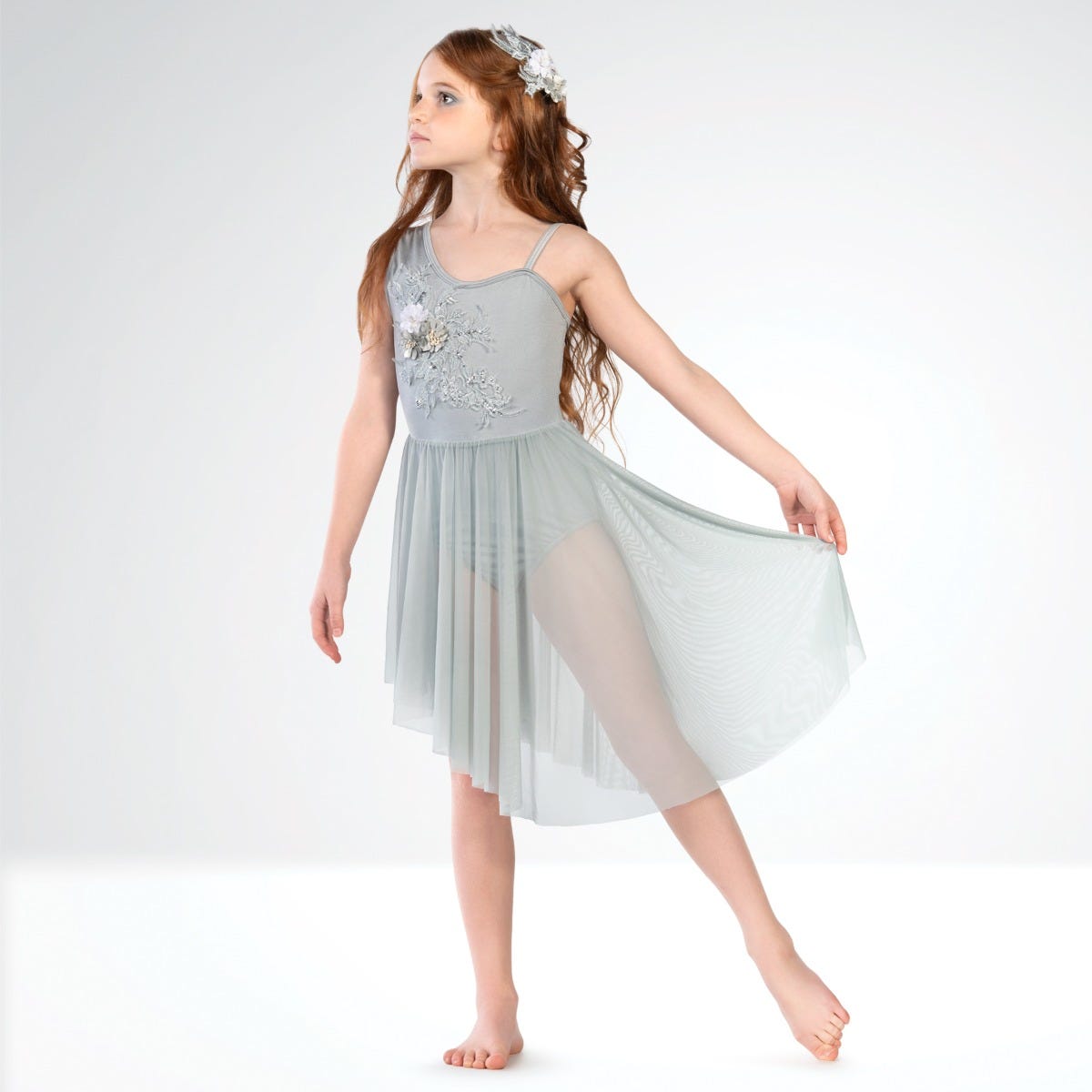 1st Position Geometric Mesh Dress Lyrical