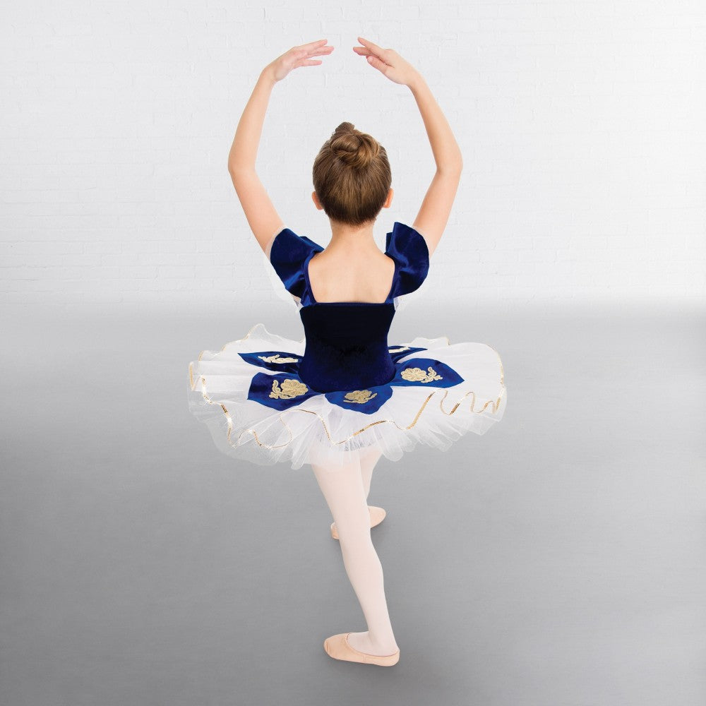 1st Position Royal Blue Velour Applique Ballet Dance Tutu Dazzle Dancewear Ltd 