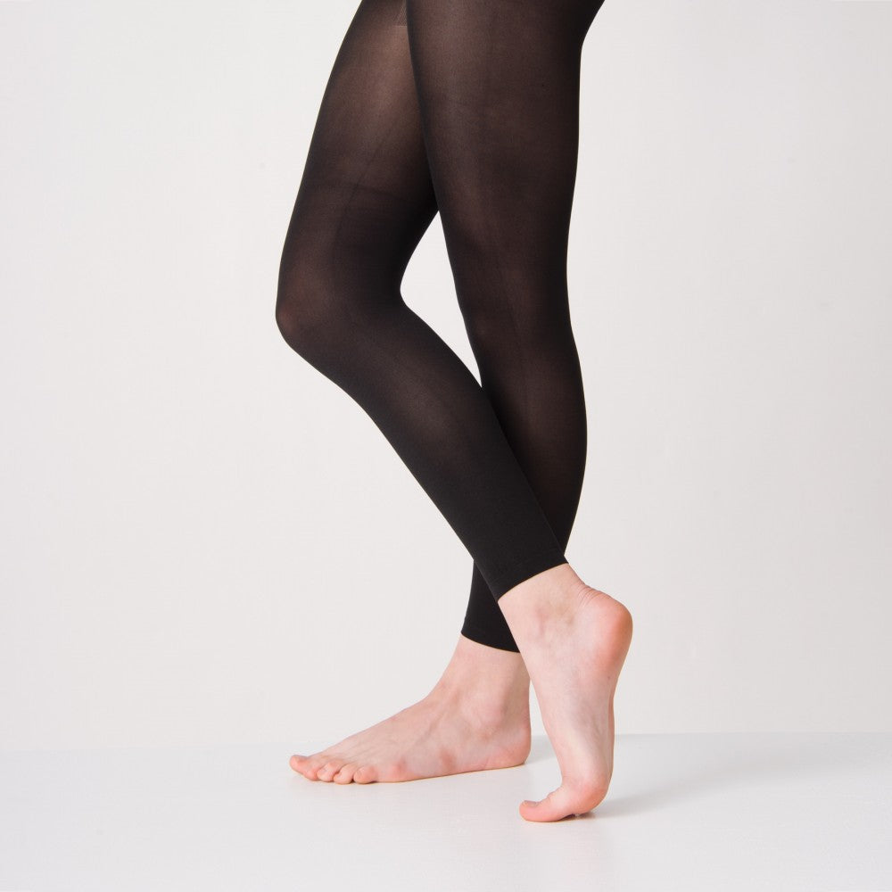 ⇒ Black opaque Footless tights