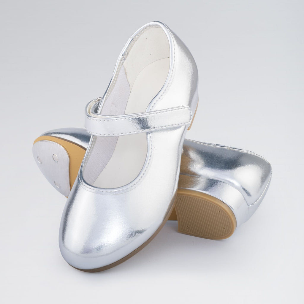 white velcro tap shoes