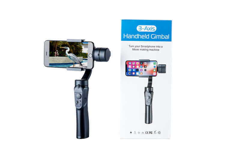 Compatible avec Apple, stabilisateur de téléphone portable à cardan 3 axes PTZ trépied anti-tremblement pour smartphone Vlog