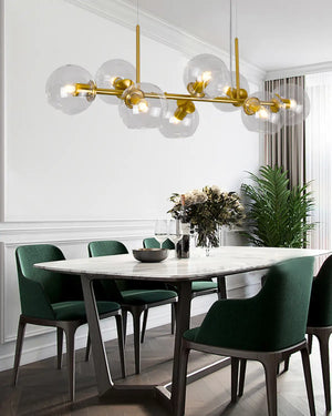 Modern Linear Suspension lighting 8 Globes Pendant Lighting Fixtures For Kitchen Island Office - PAKOKULA LIGHTING