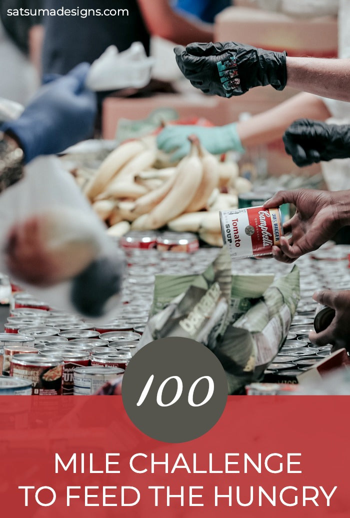 100 mile walk/run challenge to stock food banks in your community. Work on small sponsorships to raise $100 to feed hungry neighbors in your community. Start today and take the challenge! Use my printables to help you get started. #feedthehungry #100milechallenge #homeless #foodbank #foodbanks #community