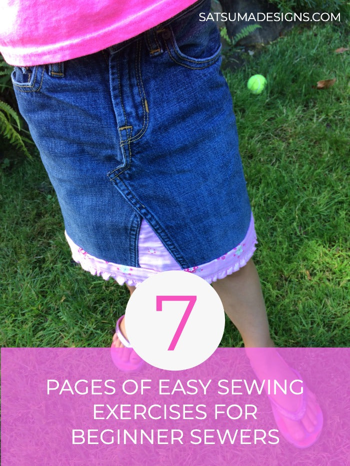 7 pages of easy sewing exercises for beginner sewers. Use these paper printables to practice straight stitching, sewing on curves and other techniques. #seweasy #beginnersewing #beginningsewing #sewingclass #sewingteacher #teacher #sewing #sewinginstruction