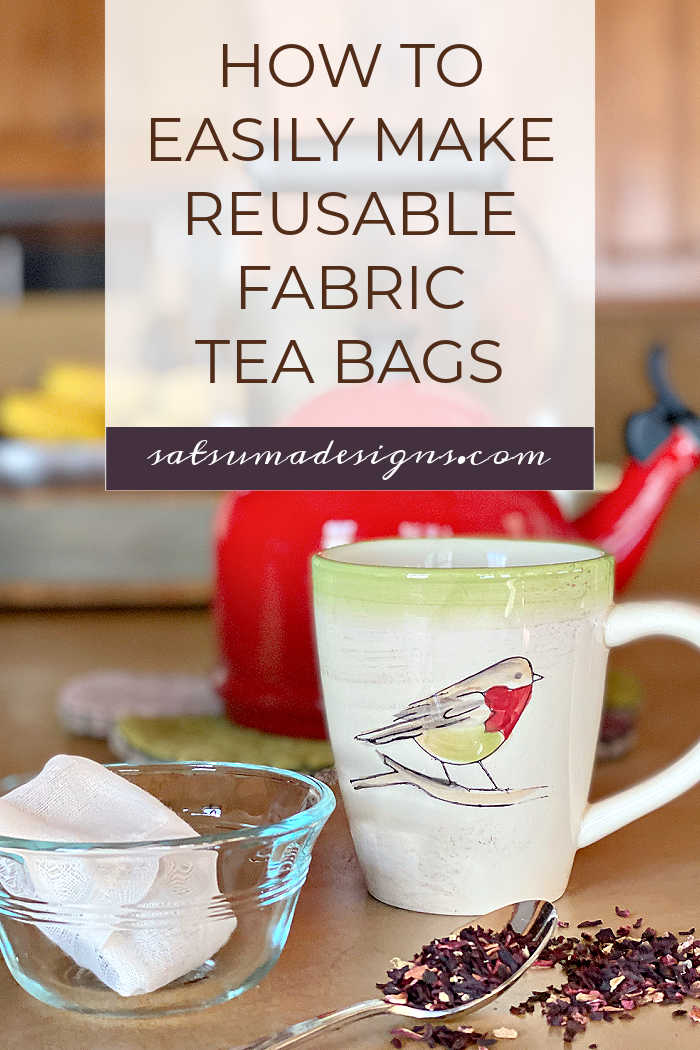 How to easily make reusable fabric tea bags. Try this easy sewing project to make loads of tea bags for a delicious cup of tea! #reusableteabag #sustainable #teatime #easysewing