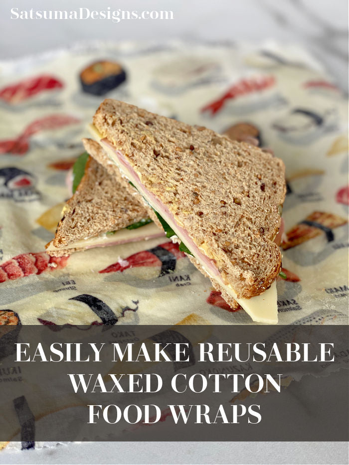 How to easily make reusable waxed cotton food wraps explained here! Follow my step by step video tutorial to make these upcycled food wraps and forget single use plastic bags for good! #sustainable #upcycle #foodstorage #schoollunch #organize #bentolunch