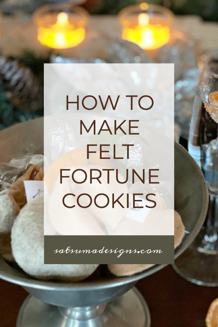 How to make easy new years eve felt fortune cookies. These little cookies are so fun to include a custom fortune for new years eve and birthdays! #NYE #newyearseve #feltcrafts #easycrafts