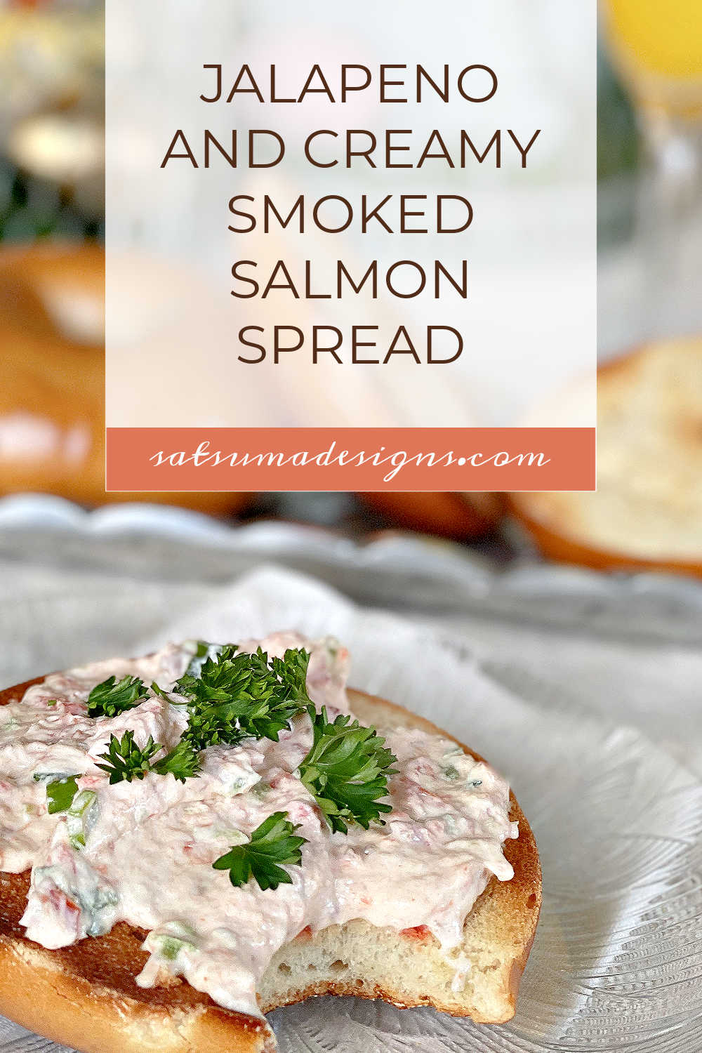 Jalapeno and creamy smoked salmon spread recipe is great for brunch, appetizers and party pot lucks. Try this easy to make and impressive dip and spread that tastes great on bread, crackers and with salad! #smokedsalmon #brunchrecipes